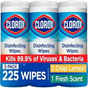 Pack of 3 Clorox Disinfecting Wipes Value Pack, Household Essentials, 75 Count