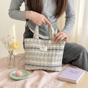 1Pc French Vintage Floral Handbag | Cottagecore Aesthetic Tote Bag | Elegant Commuter Bag for Women Perfect for women and girls on the go; cute and ideal as a travel gift, wedding gift, Valentine’s Day gift, or bridesmaid gift; makeup bag; travel essentia