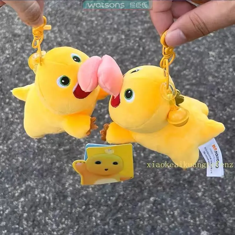Kawaii Plush Fabric Stuffed Toys - Unisex Anime Look Characters (Tongue-Out Duck, Smiling Kiss Dinosaur), Cartoon Stuffed Pillow, Kids' House Decoration Gift