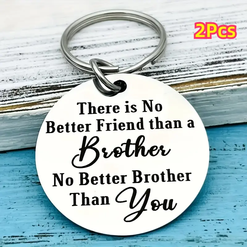 Matching Puzzle Piece Keychains for Brother, 2Pcs Stainless Steel Jewelry with Engraved Lettering, Inspirational Birthday or Graduation Gift, Backpack Charm, Bag Accessory