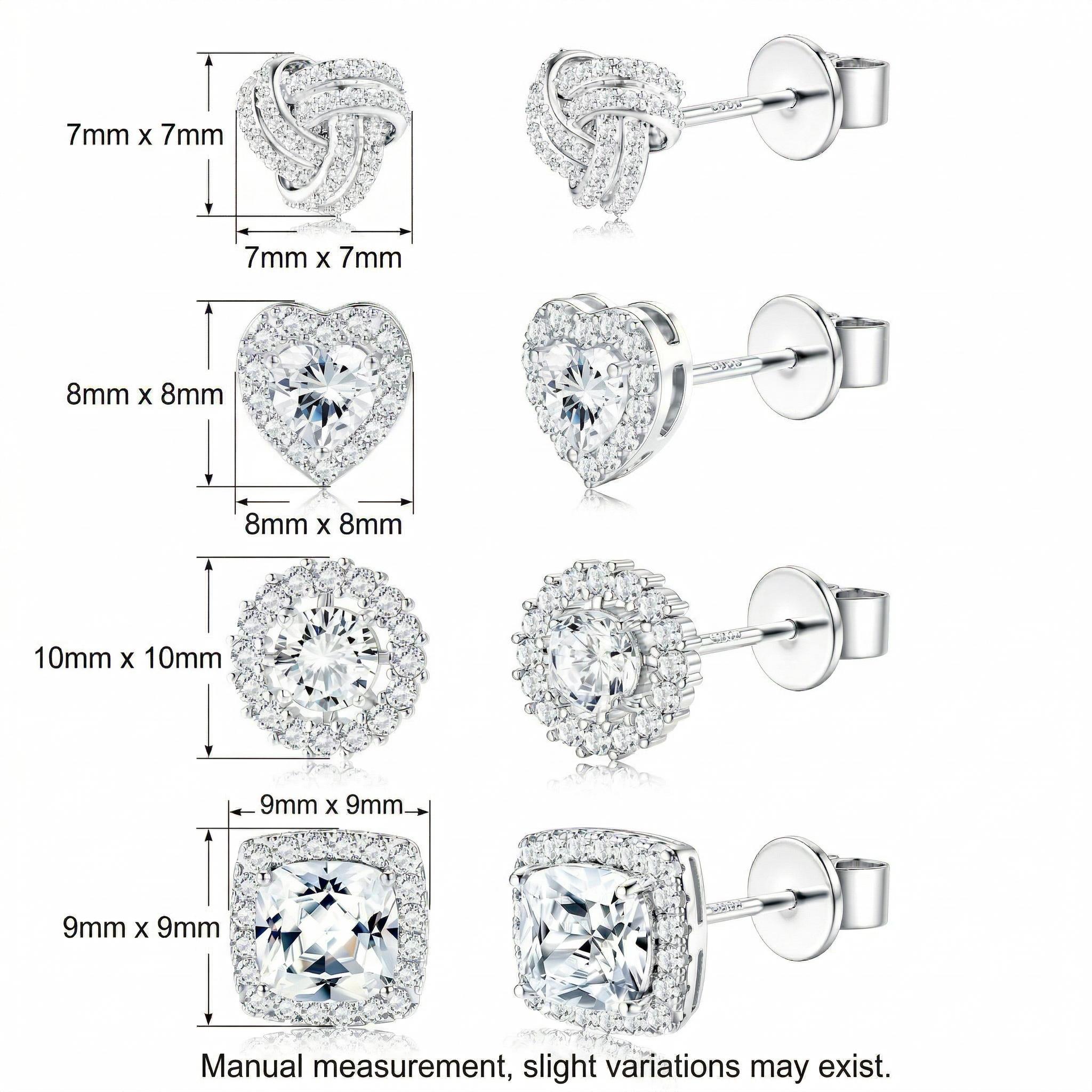 Sparkling Moissanite Stud Earrings S925 Silver | Trendy Fashion Jewelry for Wedding & Daily Wear