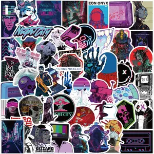 Cyberpunk Theme Sticker, 50/1000pcs Self Adhesive Decorative Stickers, DIY Decals for Water Bottle, Laptop, Phone Case, Scrapbooking, Journal Making, Ornaments