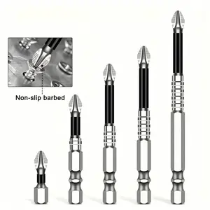 6PCS Magnetic Screwdriver Bits Set – S2 Steel Cross Head Anti-Slip Electric Drill Bits High Hardness