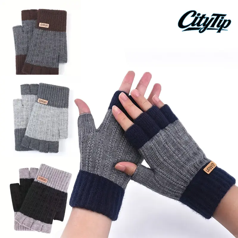 3 Pairs Fingerless Gloves for Men Women, Warm Knitted Half Finger Gloves, Soft Stretchy Hand Warmers, Touchscreen-Friendly Winter Mittens, Cozy Everyday Work Gloves, Y2K Streetwear Casual Fashion Accessories