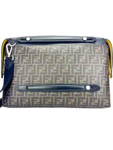 Pre-owned FENDI canvas professional & technology bags Brown Coated By the Way Briefcase