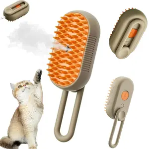 EVERBETTERUS Steam Brush for Cats Rechargeable 4 in 1 Cleaning Massage Grooming Hair Removal Comb Spray Water Cat Steam Brush
