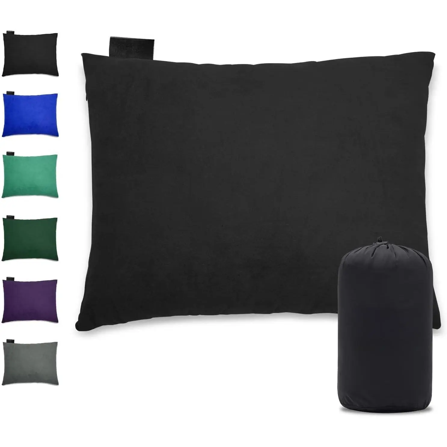 Camping Pillow Memory  - Compact Compressible Backpacking, Hammock, and Travel Pillows for  and Adults - Essential Outdoor & Camping Gear (Small 12 x 16in, Black)
