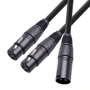 XLR Y-Splitter Cable, XLR Male to Dual XLR Female Mic Combiner Y Cord Balanced Microphone Adaptor Patch Cable - 50cm