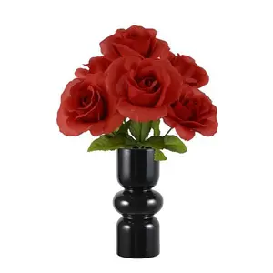 Mainstays 14" Artificial Rose Flower Pick - 4 Pack, Red, Indoor Use, Decorative Floral Arrangement