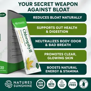 Nature's Sunshine Chlorophyll Stick Packs: Sweet Melon. Your Daily Detox-Reduce Bloating, Clear Skin, Boost Energy, Support Digestion, Control Odor. Healthcare Supplement Bathroom