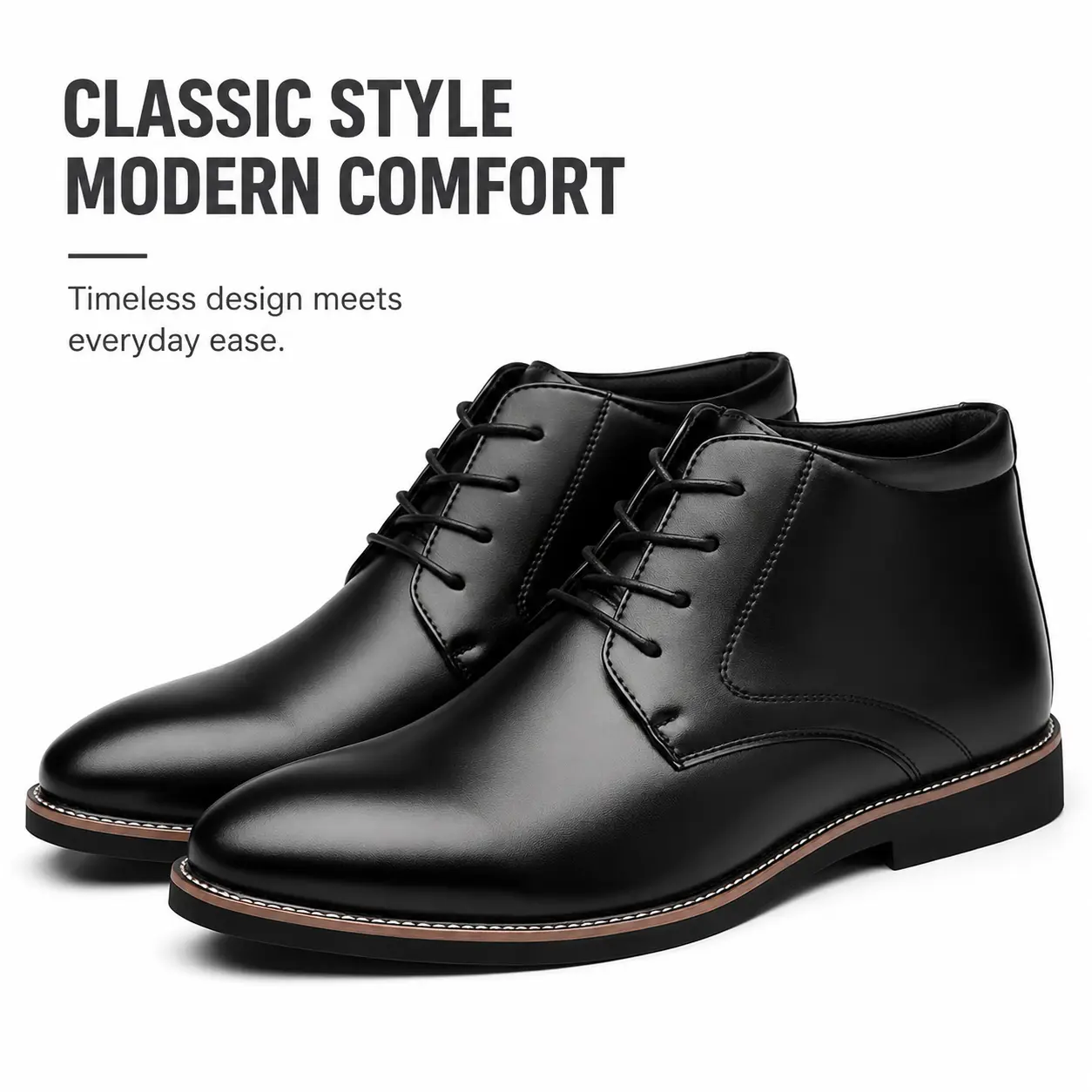 Men's Oxford Shoes Classic Leather Business Casual Dress Shoes Lace Up Formal Footwear, Minimalist, Laces, Pointed Toe, Pu Leather