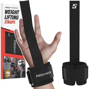 ProFitness Weight Lifting Straps - 10” Long Wrist Straps for Weightlifting - Padded Neoprene Lifting Straps Gym with Non Slip Silicone Grip Men and Women - Weightlifting Wrist Straps