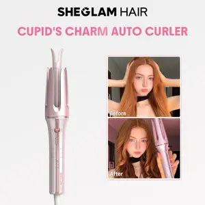 【Leah Ketab‘s Pick】SHEGLAM HAIR Automatic Curling Iron 1/1.25 Inch with 3 Temperatures, 2-Way Rotation, Anti-Scald, Anti-Tangle, Automatic Shut-Off, Swivel Cord Barrel - Pink Styling Set Round Straightener-Effortlessbeauty-Hairhack- Coachella