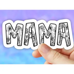 Floral mama sticker, mom life sticker, wild flower mother stickers, new mom gift, motherhood sticker, laptop stickers, doing great mama, Laptop Water Bottle Decal Sticker