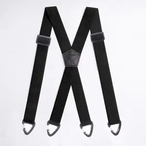 X-Shaped Hidden Men'S Suspenders, Motorcycle Sports Shoulder Straps, 3.8cm Corn-Patterned Suspender Buckles, 4-Clip Mountaineering Suspenders, Unisex Heavy-Duty Work Suspenders