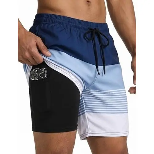 Blue Block Patchwork Stripes