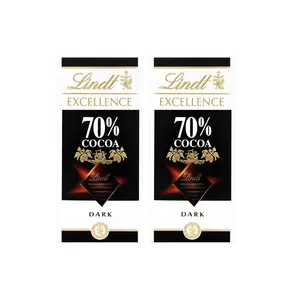 Lindt Excellence 70% Cocoa Dark Chocolate Candy Bar 2 Pack 3.5 oz Snack Bonbon with Fine Textures & Lingerig Tastes