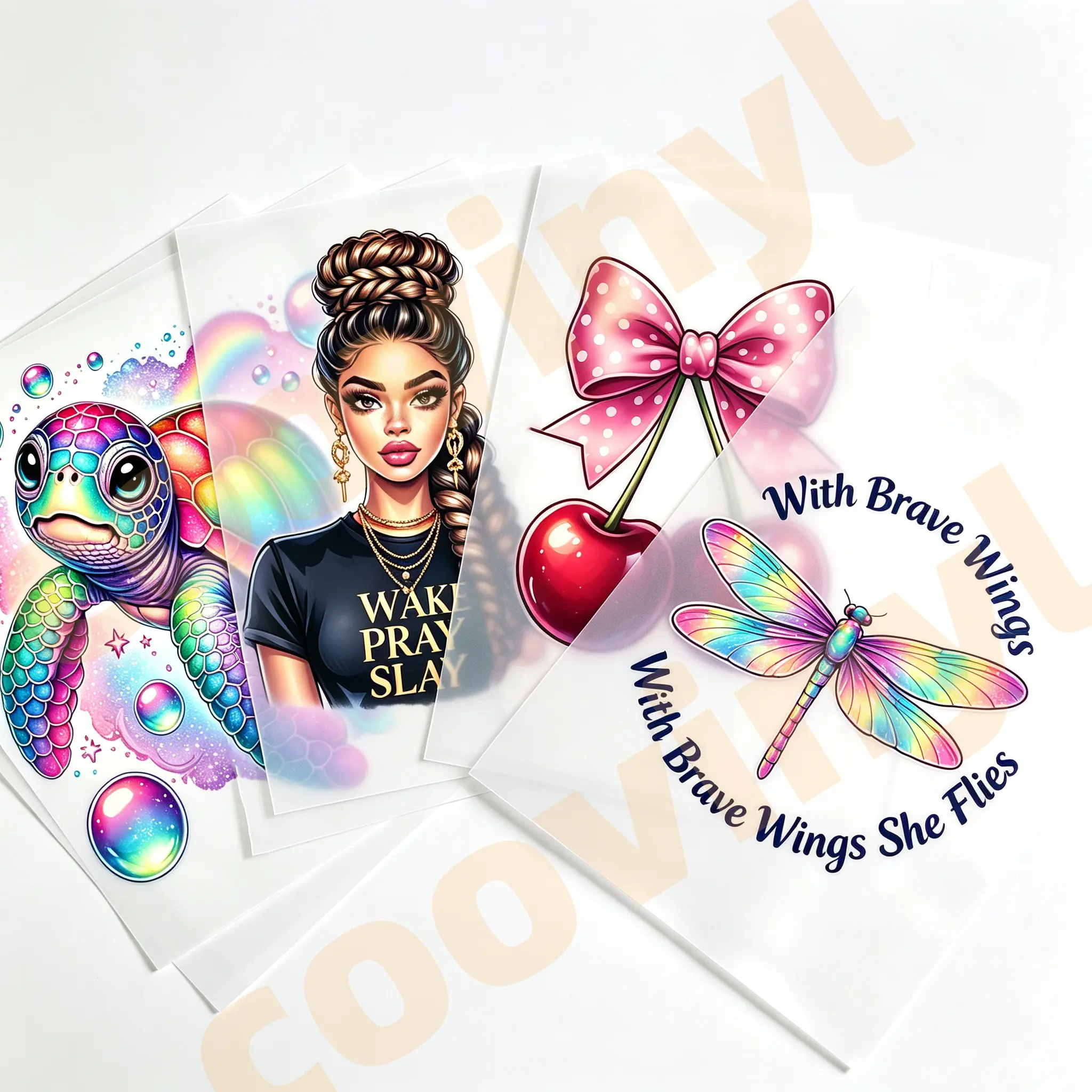 Y Box * -DTF Iron On Heat Transfer Vinyl Cup Wrap Bundle DIY