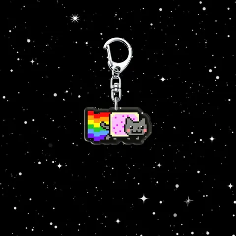 Acrylic Rainbow Cat Keychain, Cute Cartoon Bag Charm, Doge Coin, Zombie, American Flag Design, Christmas Present, Aesthetic Collectible Keychain Accessories, Cute Keychains