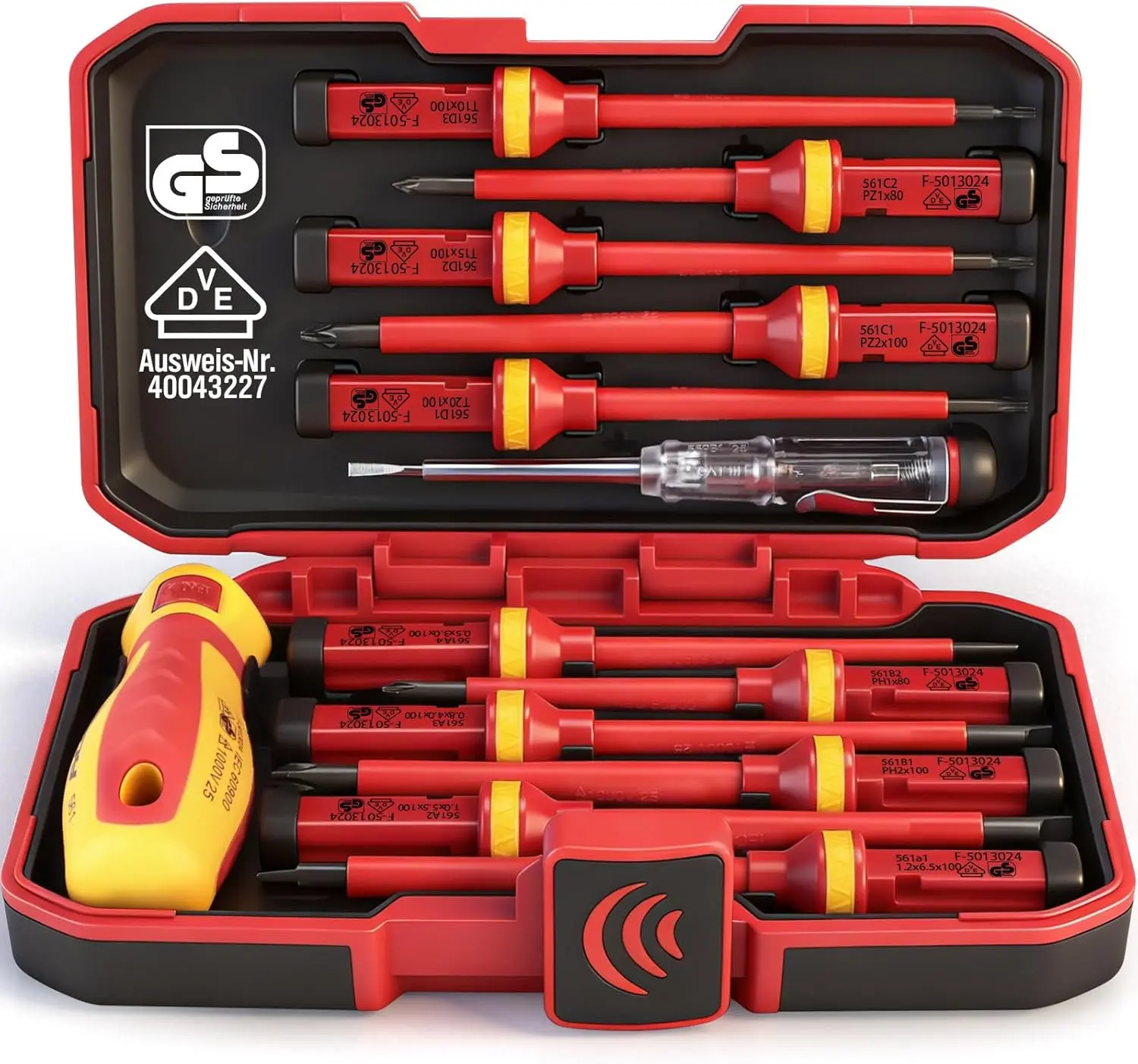 SEDY 13-Piece 1000V Insulated Electrician Screwdriver Set - CRV Steel, Magnetic Tips (Phillips, Slotted, Pozi, Torx), Insulation Handle, VDE & GS Certified Professional Hand Tool, 13 Pieces