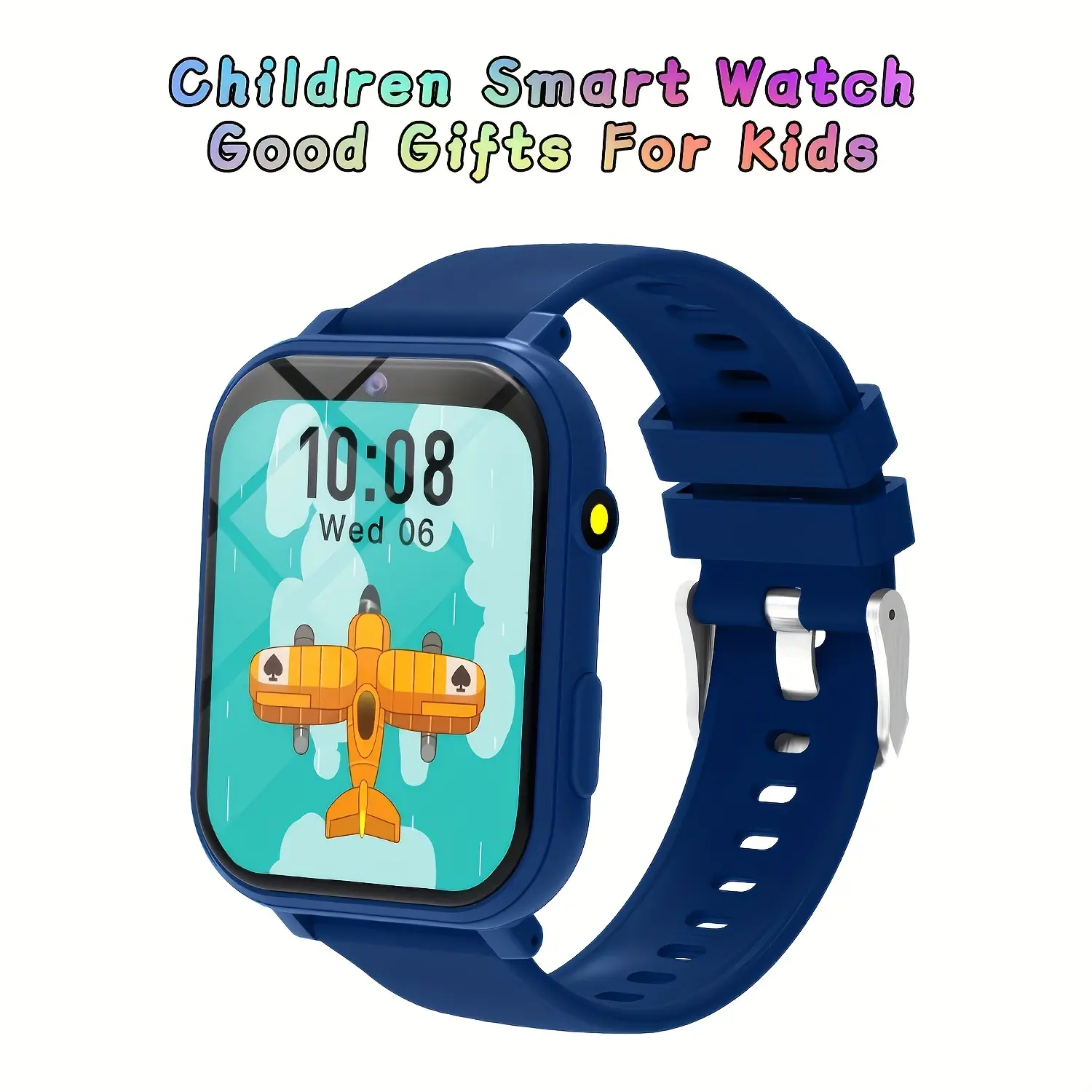 Kids' Wearable Smart Watch for Smartphones - 12 Educational Games, HD Touch Screen, Camera, Step Counter, Alarm, Stopwatch, Calculator, Flashlight for Daily Use