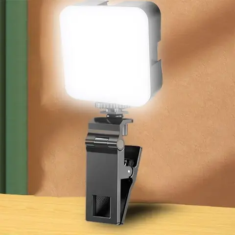 Portable Selfie Light Clip, Clip-on Smartphone Selfie Fill Light with Tripod, Universal Selfie LED Light Clip for Camera, Cellphone, Laptop & Tablet, Selfie Video Light, Selfie Panel Light, Selfie Accessories, Batteries need to be purchased separately
