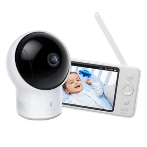 eufy Security Baby Monitor Spaceview E110 with Security Camera and 2-Way Audio, 720p HD Resolution, Night Vision, 5" Display, 110° Wide-Angle Lens Included, Lullaby Player, Sound Alert, Upgraded｜Spingtok