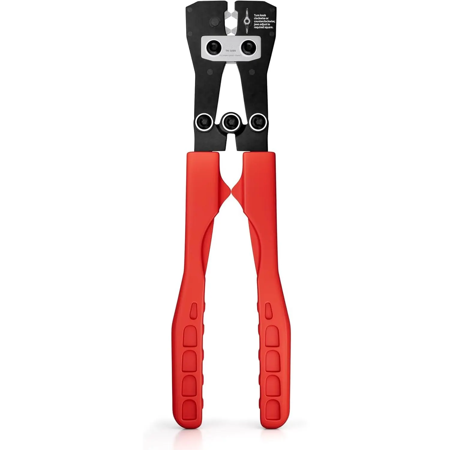 Battery Cable Wire Lug Crimping Tool for AWG 8-1/0 Copper Lugs, Heavy Duty Battery Terminal Crimper, Electrical Lug Crimper, AWG Standard, Red