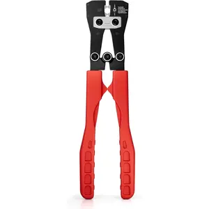 Battery Cable Wire Lug Crimping Tool for AWG 8-1/0 Copper Lugs, Heavy Duty Battery Terminal Crimper, Electrical Lug Crimper, AWG Standard, Red