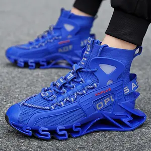 Men's Black Cushioned Bubble Sole Running Shoes - Non-Slip Comfort Walking Sneakers for Gym Fitness Training