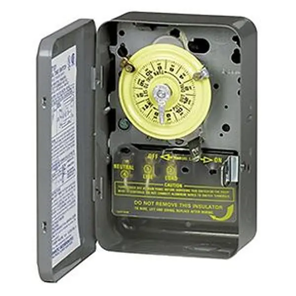 Intermatic T103 Mechanical Time Switch - Indoor & Industrial Kitchen Timer, 5 in Width, 3 in Depth, Enamel-Metal Construction, 7-3/4 in Overall Height, 125 V, 2 Poles