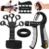 Unisex Ergonomic Wave Shape Rubber Pro Grip Trainer 4-Pack - Adjustable 10-130 lbs Resistance, Strength Training Exercise Equipment for Desk Warriors, Forearm Building, Carpal Tunnel Relief,outdoorfun