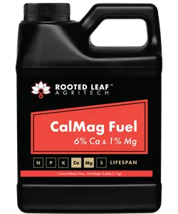 Rooted Leaf Agritech CalMag Fuel - Only magnesium & calcium plant food supplement on market with zero nitrogen, water soluble with no need to ph balance, foliar feed spray fertilizer for soil coco