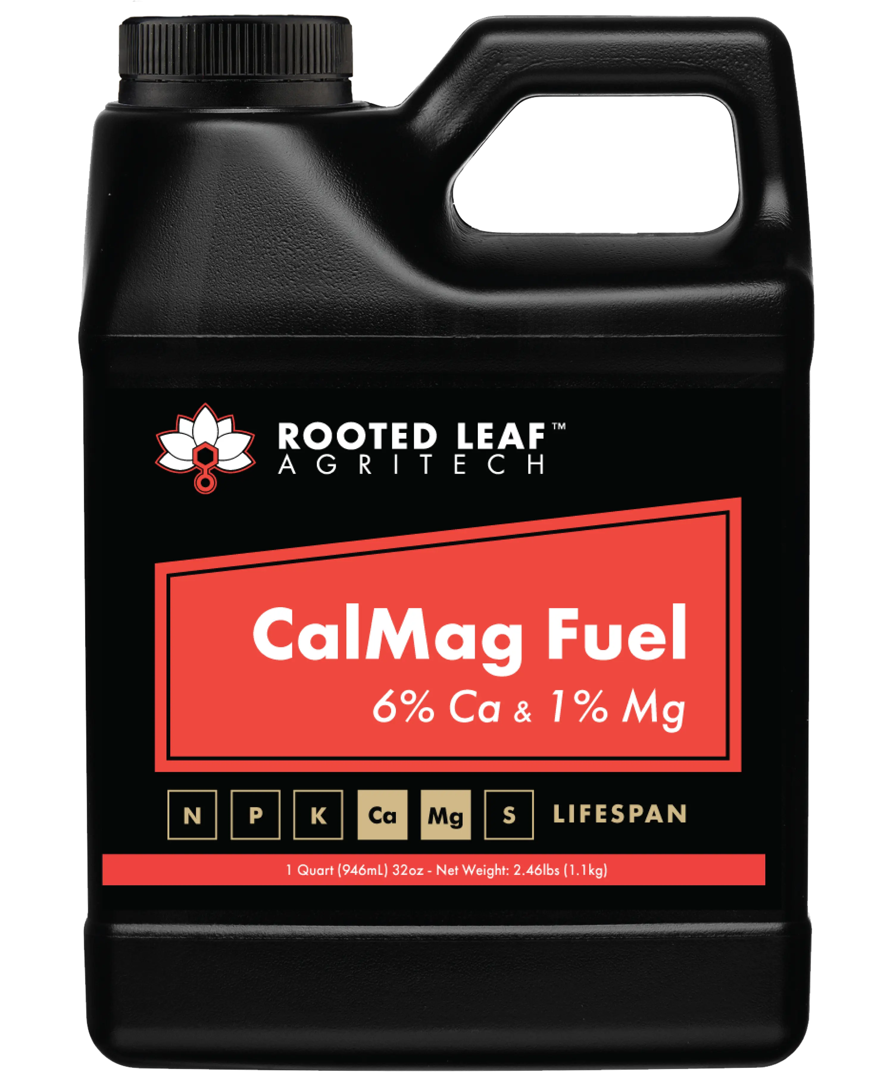 Rooted Leaf Agritech CalMag Fuel - Only magnesium & calcium plant food supplement on market with zero nitrogen, water soluble with no need to ph balance, foliar feed spray fertilizer for soil coco