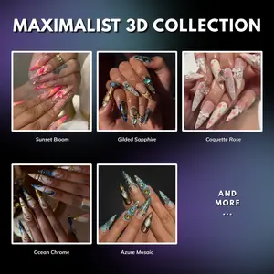 (MTO) BubbleNailArt Maximalist 3D Collection Long Stiletto/Almond Luxury Nail Jewelry Handcrafted Wearable Nail Art Fashion Hand Accessories