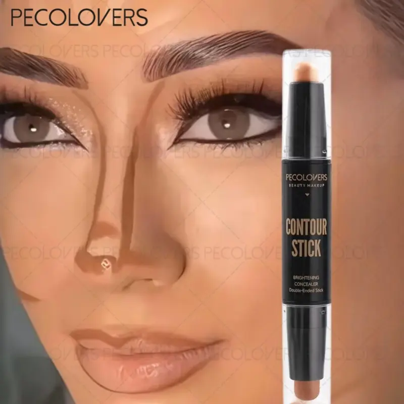 2-in-1 Sculpt & Correct Pencil - Fade-Resistant Creamy Formula, Seamless Brightening & Defining Effect, Universal Skin Compatibility, Perfect for Travel Essentials & Quick Touch-Up - Multi-Use Concealer & Face Contour Stick - Bronzing Stick Bronzer Makeup