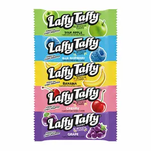Laffy Taffy Chewy Candy Variety Pack | Sour Apple, Blue Raspberry, Banana, Cherry & Grape | Classic Stretchy Fruity Flavors