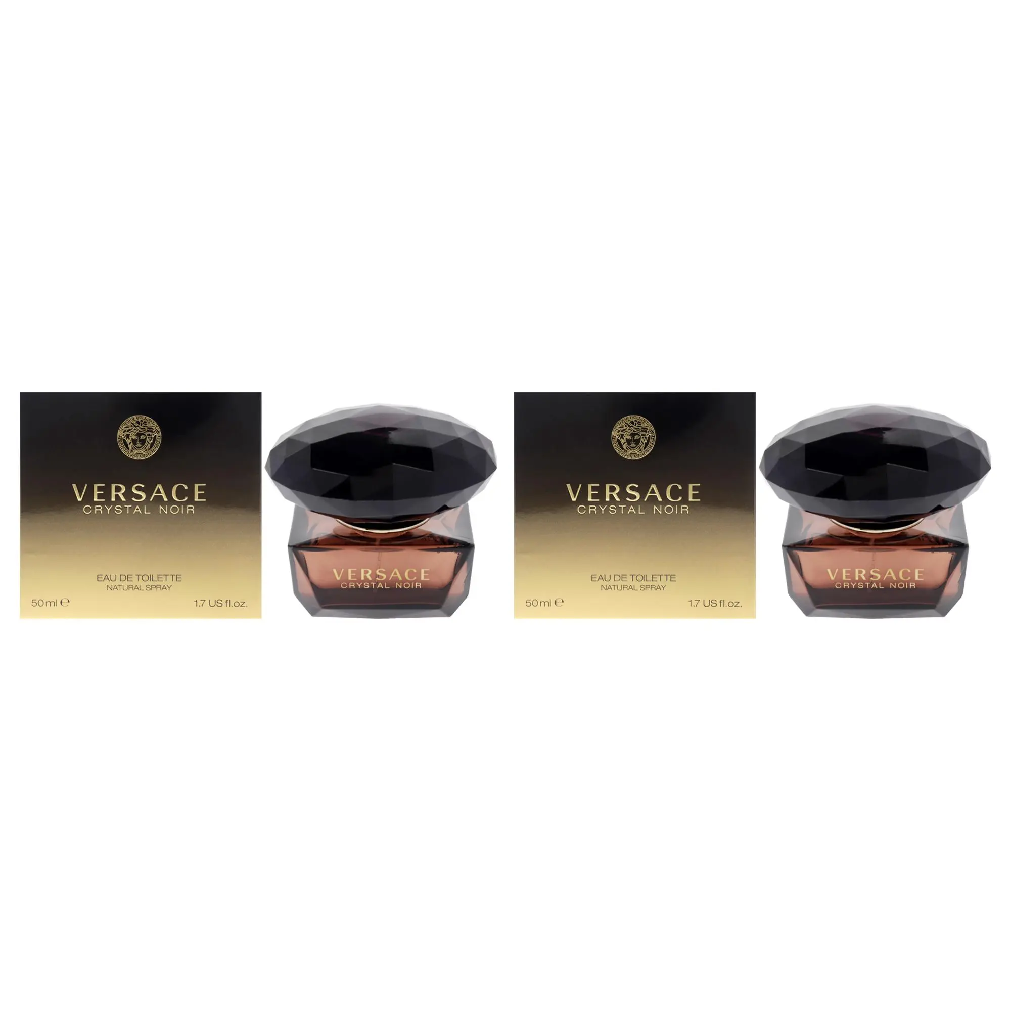 Versace Crystal Noir Women's 1.7 oz EDT Spray Bottle - Pack of 2, Daily Use, Refined, Lasting Aroma, 1.7 Fl Oz