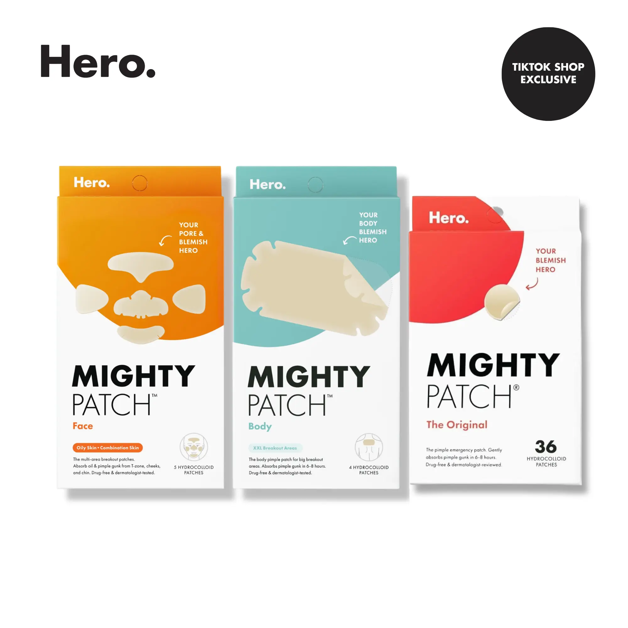 Hero Mighty Patch Face, Mighty Patch Body, Mighty Patch Original Bundle