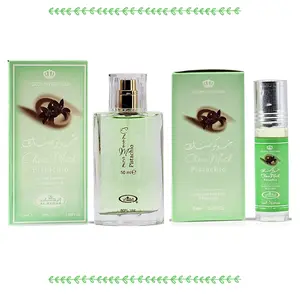 Al-Rehab Choco Musk Pistachio Perfume | Eau de Parfum 50ml & Oil Roll-On 6ml | Nutty Gourmand Scent with Pistachio, Chocolate & Vanilla | Viral TikTok Long-Lasting Sweet Arabian Perfume | Affordable Luxury Gift for Her & Him