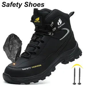 Safety Shoes Men Waterproof Work Boots Anti-smash Anti-puncture Protective Shoes Indestructible Steel Toe Boots Outdoor Sneaker