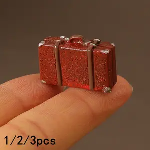 1/2/3pcs Miniature Vintage Luggage Set, Vintage Mini Handbag Models, Micro Photography Props, Home Office Decor, Functional Decor, Ornaments, Best Gift for Miniature Enthusiasts, Crafted for Collectors
