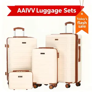 4 Piece Luggage Sets, Expandable ABS Suitcase Set with TSA Lock, Double Spinner Wheels, Durable Hardshell, 13/20/26/28in