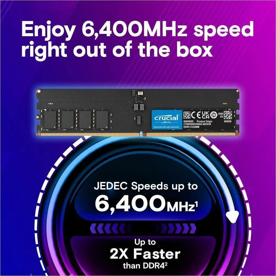 Crucial RAM Module, 2 x 32GB modules for dependable storage efficiency ...