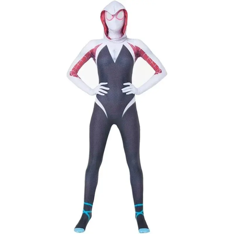 Anime Superhero Halloween Costume Gwen Stacy Cosplay Costume Kids Adult Zentai Spider Easter Carnival Christmas Party Costume Ju
