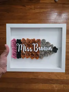 Teacher Customized Flower shadow boxes , Teacher shadow boxes