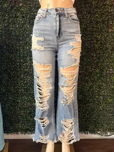 Urban Edge Heavily Distressed Frayed Jeans