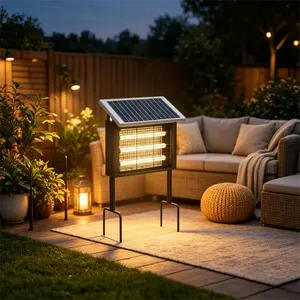 USB Rechargeable Solar Bug Zapper, 3 LED Tube Mosquito Killer Lamp, Hanging-Standing Waterproof Outdoor Pest Light, Outdoor Garden Accessories for Backyard Porch