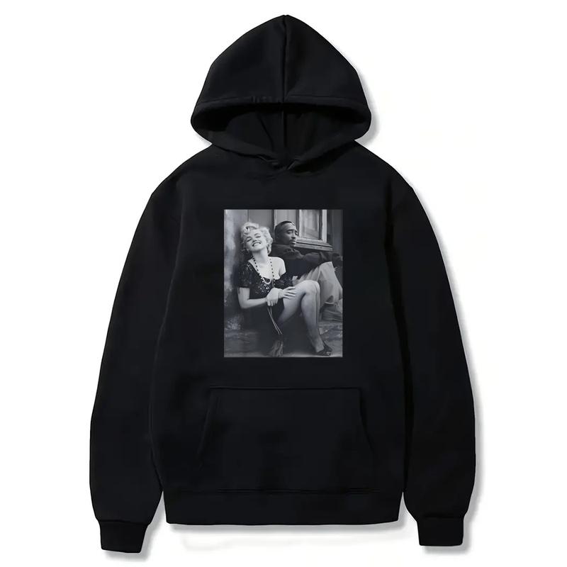 Marilyn Monroe and 2Pac Cotton Unisex Tshirt Streetwear(Hoodie)/(Sweatshirt)