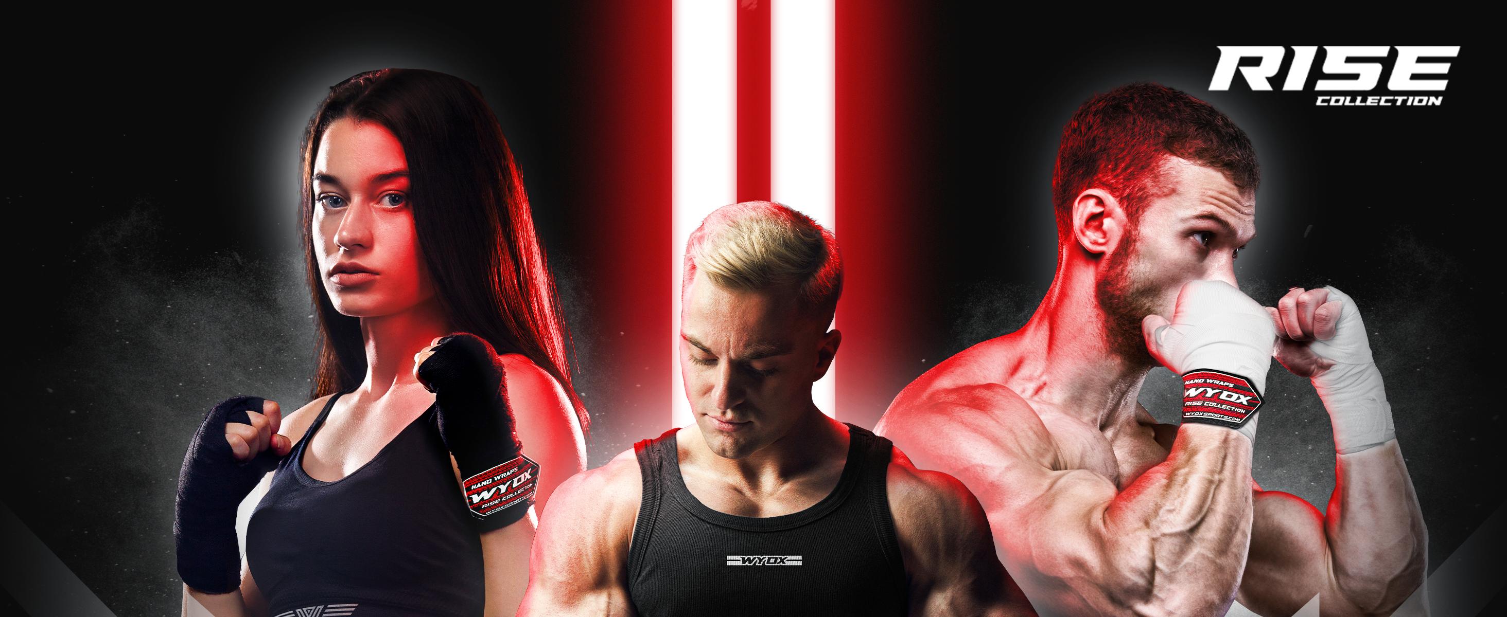 WYOX Mexican Hand Wraps, Elasticated Thumb Loop Bandages Mexican Style Under Mitts Wrist Wrap Protection Muay Thai MMA Kickboxing Martial Arts Punching Bag Training Men Women